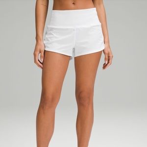 Speed Up High Rise Lined Short 2.5” White (Lululemon)
